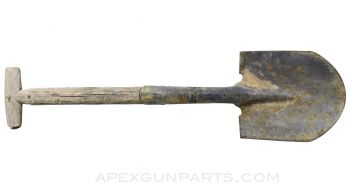 WWII British T-Handle Entrenching Shovel, 28", Wood, Heavy Use *Good* 
