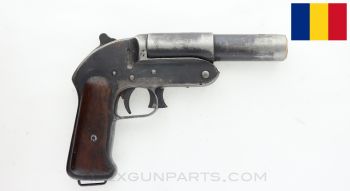 Romanian 26.5mm Flare Pistol, Wood Grip, WWII *Good*