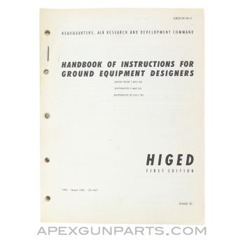 Handbook of Instructions for Ground Equipment Designers, Higed First Edition 1962, Paperback, ARDC M 80-5 *Good*