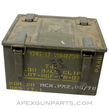 FN Belgian .30 Cal Heavy Duty Ammo Can, w/ Rubber Seal, OD Green *Good*