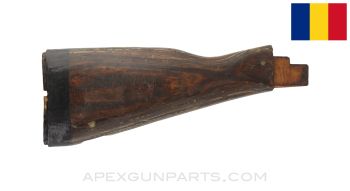 Romanian AK-47 / AKM Laminated Buttstock, Stripped, "G" Black Band, Wood, *Very Good*