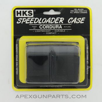 HKS 100-B Double Speedloader Case, Black Nylon *NEW*