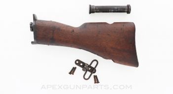 1914 Lewis Gun Buttstock Assembly, w/ Tang, Swivel, Oiler and Patent Marked Butt Plate *Good*