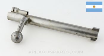 M1891 Argentine Mauser Bolt w/ Sleeve and Firing Pin, No Safety, Turned Down Handle, In The White, 7.65X53 *Very Good* 
