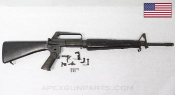 Colt 603 M16 Parts Set, 20" Barrel, w/ Bolt & Carrier, Triangle Handguards, Chrome Lined, Grey Finish, 1/12 *Very Good*