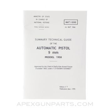 Model 1950 9mm Automatic Pistol Technical Guide, 7th Edition, Paperback, Translation from Original *NEW*