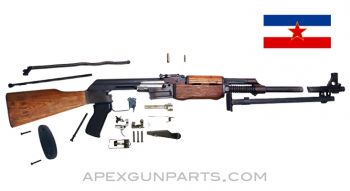 Yugoslavian ZASTAVA M72B (RPK) Parts Kit, Milled Receiver, 7.62X39 *Good* w/Light Rust 