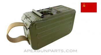 PKM Assault Ammo Can w/ Links, 100rd, Soviet Era Matte Green, 7.62X54R  *Good* 