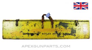 Enfield #4 MK1(T) Sniper Chest #15 MK 1, Yellow Painted Wood *Fair* 