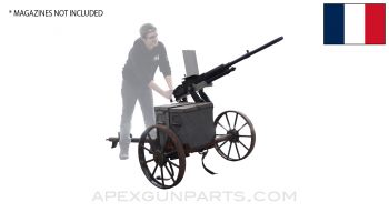 Hotchkiss M1930 Heavy Machine Cannon Display w/ Wheeled Carriage, Cradle Assembly and Magazine Boxes, 13.2MM