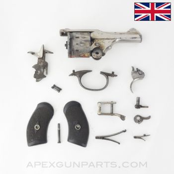 Webley MKIII Pocket Revolver Parts Kit, Nickel Plated, Stuck Extractor, .38 S&W *Good*