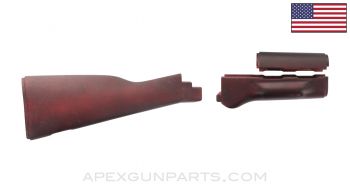 US Made AKM Buttstock, w/ Handguard Set, Russian Red, No Hardware, 922(r) Compliant, *NOS*
