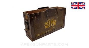 British .303 Ammo Box, No Lid, Wood *Good*