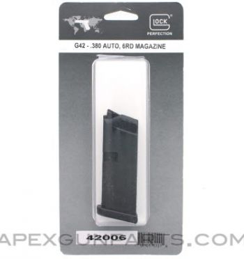 Factory Glock 42 Magazine, 6rd, .380 ACP, Factory Packaging, *NEW*