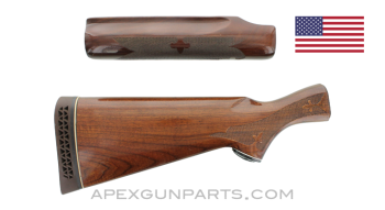 Remington 870 Stock Set, Checkered, Glossy Wood, Part# 27 & 58, 12 Ga., *Very Good* 