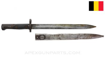 FN Model 24 Mauser Bayonet with Scabbard, Round Frog Stud *Poor* 