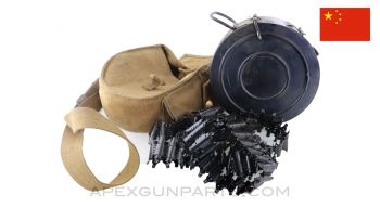 Chinese RPD Drum Magazine with 100rd Belt and Pouch, 7.62X39 *Good* 