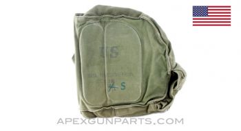 1970's Era U.S. M17 Gas Mask Carry Case, OD Green Canvas, *Good* 