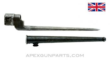 Cruciform Spike Bayonet w/Scabbard, for British #4 Lee-Enfield Rifle *Very Good* 