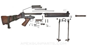 BGS FAL Parts Kit with Type A Wood Stock & Bipod, Correct Handguards, Matching, 7.62X51 *Good* 