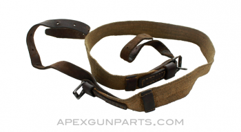 PPSh-41 / PPS-43 Sling, Canvas with Leather Ends, *Fair*, Sold *As Is* 