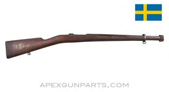 Swedish M38 Mauser Short Rifle Stock, Small Ring w/Barrel Bands *Good* 