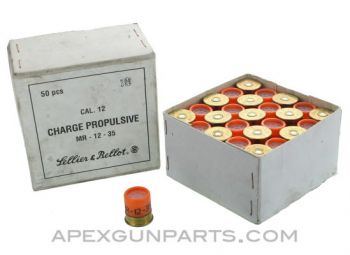 MR35 Manurhin 12 ga. Propulsion Charges for Less-Than-Lethal 35mm "Punch Gun", 50 count, *NOS* 