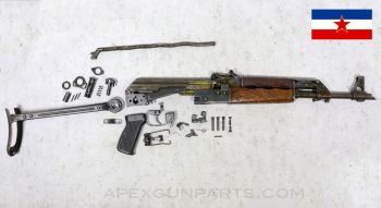 Yugoslavian M70AB1 Underfolder Kit w/Original Barrel, Flat Trunnion, Clipped Grenade Sights, Matching, 7.62X39 *Fair* 