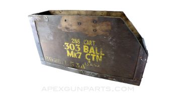 British .303 Ammo Box, Wood, Modified *Good* 