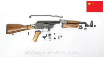 Chinese AK-47 / AKM Fixed Stock Partial Parts Kit, w/ Wood Furniture, Cut Front Sight Block, 7.62x39, *Fair*