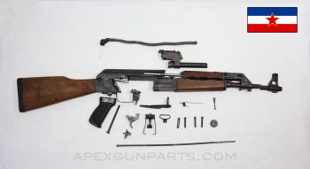 Yugoslavian M70B Fixed Stock Parts Set, Milled, Partially Matching, Demilled Barrel, 7.62x39, *Excellent*