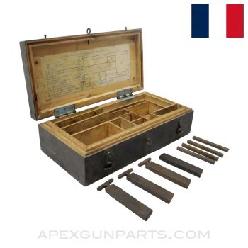 French MAB Armorers Case, Wood w/ Dividers & Some Tools *Good*