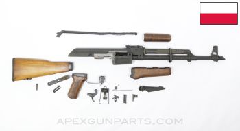 Polish KBK Milled AK-47 Parts Kit, w/ US Made Populated Barrel, 16", Parkerized, Wood Furniture, 7.62x39 *Good*