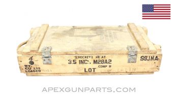 M20 Bazooka M28A2 Anti-tank Rocket Ammunition Wooden Crate, S9JNA, *Good* Sold *As Is* 