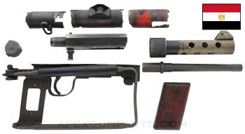 Egyptian Port Said M45 Parts Kit, w/Barrel, Side Folding Stock and Torch Cut Demilled Receiver Pieces, 9X19 *Very Good* 