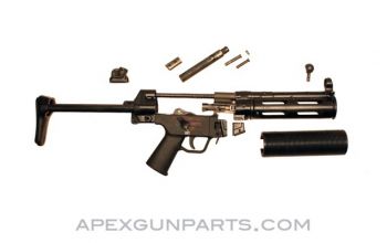 H&K MP5SD Parts Kit, 8.5" BBL, 4 Position Lower (0, 1, 2, F), 2 Position A3 Collapsible Stock, 9mm NATO, *Very Good* 