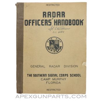 Radar Officers' Handbook, General Radar Division, Paperback, November 1943 *Fair*