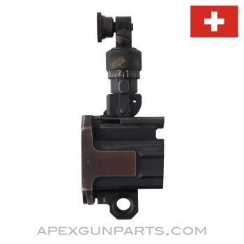 Swiss Stgw 57 Rear Trunnion with Target Adjustable Rear Sight and Removable Sight Aperture *Very Good* 