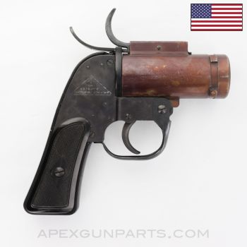 US A/N-M8 Pyrotechnic Flare Gun, Signal Pistol, WWII 1942, Eureka Vacuum, 37 mm, *Very Good*