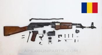Romanian AKM / AK-47 Parts Kit, Hardwood Stock, Sporterized, Non-Matching, 1964 Dated, 7.62x39 *Good*
