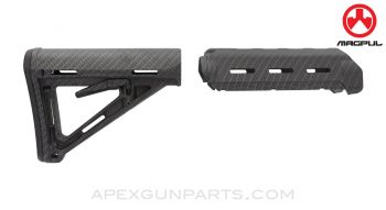 Magpul MOE AR-15 Stock & Upper Handguard Set, Carbine Length, Custom Carbon Fiber Camo Pattern *NEW*