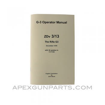 G3 Operator's Manual, Translated From Original, Paperback, *NEW*