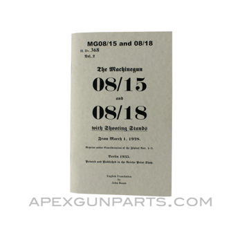 MG-08/15-08/18 Maxim Operator&#039;s Manual, Translation From Original, Paperback, *NEW*