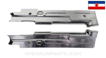 Yugoslavian M56 Submachine Gun Handguard Halves, Left & Right, Black Plastic, 7.62x25 *Good* 