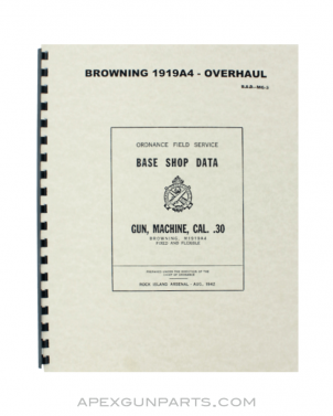 1919A4 Field Service Manual, Reprint of Original, Paperback *NEW*