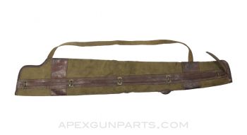 Turkish Machine Gun Barrel Bag, Lined Canvas with Leather Trim, 33" *Good*