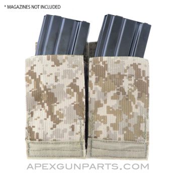 Eagle Industries A0R1 Double M4 Magazine Pouch, MOLLE Attachments, Plastic Retention Inserts, *Very Good*