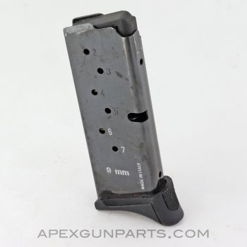 Ruger LC9 Magazine, 7rd, w/ Finger Ext, Made in Italy, 9mm *Good*