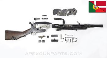 Madsen LMG Parts Kit, Early, w/ Bipod & Short Shroud Assembly, Demilled Receiver, Portuguese, 7.92x57mm *Very Good*