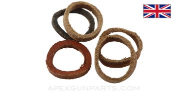 British Leather Gaskets for Rifle Buttstock Oilers, Set of 5 *Good*